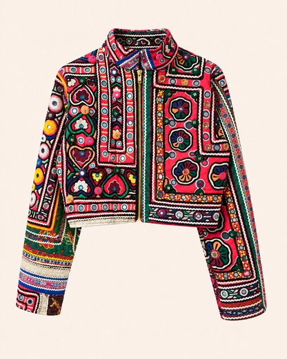 Slowfashion, Crop, Jacket, Embroidered